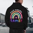 Tiny Human Tamer Watercolor Rainbow Daycare Teacher Men's Hoodie Back Print, novelty gifts, funny gifts
