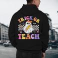 Trick Or Teach Groovy Halloween Teachers Men's Hoodie Back Print, novelty gifts, funny gifts