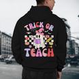 Trick Or Teach Halloween Teacher Floral Ghost Groovy Men's Hoodie Back Print, novelty gifts, funny gifts