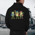 Trio Cute Frogs Welcome Back To School Teachers Girls Boys Men's Hoodie Back Print, novelty gifts, funny gifts