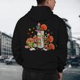 Turkey Reading Books Fall Thanksgiving Teacher Librarian Men's Hoodie Back Print, novelty gifts, funny gifts