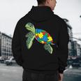 Turtle Puzzle Pieces For Autism Awareness Kids Women Teacher Men's Hoodie Back Print, novelty gifts, funny gifts