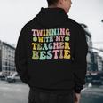 Twinning With My Teacher Bestie Twin Day Matching Teachers For Men Women Girls Kids Men's Hoodie Back Print, novelty gifts, funny gifts