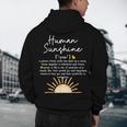 Vintage Human Sunshine Definition Teachers Mom Boss Women Men's Hoodie Back Print, novelty gifts, funny gifts