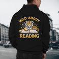 Wild About Reading Tiger For Teachers & Students Men's Hoodie Back Print, novelty gifts, funny gifts