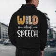 Wild About Speech SLP Leopard Teacher Back To School Kids Men's Hoodie Back Print, novelty gifts, funny gifts