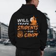 Will Trade Students For Candy Halloween Costume Teacher Men's Hoodie Back Print, novelty gifts, funny gifts