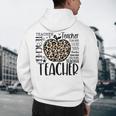 Back To School Teacher Life Apple Leopard Teacher Women Men's Hoodie Back Print, novelty gifts, funny gifts