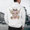 Cute Floral Highland Cow Back To School For Women Teacher Men's Hoodie Back Print, novelty gifts, funny gifts Cute Floral Highland Cow Back To School For Women Teacher Men's Hoodie Back Print, novelty gifts, funny gifts