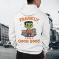 Cute Halloween Teacher Librarian Frankenstein Reading Books Men's Hoodie Back Print, novelty gifts, funny gifts Cute Halloween Teacher Librarian Frankenstein Reading Books Men's Hoodie Back Print, novelty gifts, funny gifts