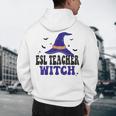 ESL Teacher Witch Halloween Matching Group Costume Men's Hoodie Back Print, novelty gifts, funny gifts