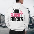 Our Flock Rocks Flamingo Mother's Day Teacher Men's Hoodie Back Print, novelty gifts, funny gifts