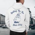 Fun 4th Of July Spilling The Tea Since 1773 History Teacher Men's Hoodie Back Print, novelty gifts, funny gifts