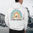 Future Teacher Cute Rainbow Leopard Teacher Outfit For Men Women Girls Kids Men's Hoodie Back Print, novelty gifts, funny gifts Future Teacher Cute Rainbow Leopard Teacher Outfit For Men Women Girls Kids Men's Hoodie Back Print, novelty gifts, funny gifts