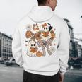 Ghost Reading Books Halloween Bow Spooky Teacher Student Men's Hoodie Back Print, novelty gifts, funny gifts
