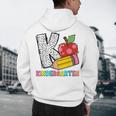 K Is For Kindergarten Teacher Pencil Apple Back To School Men's Hoodie Back Print, novelty gifts, funny gifts