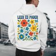Leer Es Poder Cute Floral Boho Spanish Teacher Reading Men's Hoodie Back Print, novelty gifts, funny gifts Leer Es Poder Cute Floral Boho Spanish Teacher Reading Men's Hoodie Back Print, novelty gifts, funny gifts