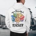 One Thankful Teacher Turkey Pencil Thanksgiving Teachers Men's Hoodie Back Print, novelty gifts, funny gifts