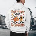 Retro Fall In Love With Learning Autumn Pumpkin Teacher Kids Men's Hoodie Back Print, novelty gifts, funny gifts
