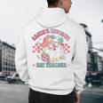 Retro Pink Christmas Santa's Favorite Art Teacher Artist Men's Hoodie Back Print, novelty gifts, funny gifts