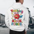 Retro Teaching Is My Superpower Apple Teacher Appreciation Men's Hoodie Back Print, novelty gifts, funny gifts