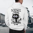 Science Teacher Appreciation Merch -Adults -Youth Grey Classic Fit Modern Science Theme Cartoon Men's Hoodie Back Print, novelty gifts, funny gifts