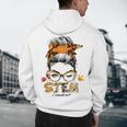 STEM Teacher Messy Bun Fall Vibes Autumn Thanksgiving Men Women Men's Hoodie Back Print, novelty gifts, funny gifts