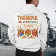 Teach Thanksgiving Teacher Thankful For My Preschool Turkeys Men's Hoodie Back Print, novelty gifts, funny gifts