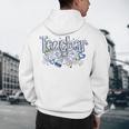 Teacher Blue Chinoiserie Coquette Bow Heart Teacher Life Men's Hoodie Back Print, novelty gifts, funny gifts