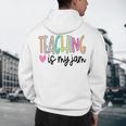 Teaching Is My Jam For Women Teacher Cute Teachers Outfit Men's Hoodie Back Print, novelty gifts, funny gifts Teaching Is My Jam For Women Teacher Cute Teachers Outfit Men's Hoodie Back Print, novelty gifts, funny gifts