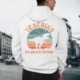 Teaching Is A Walk In The Park Teacher T-Rex Retro Men's Hoodie Back Print, novelty gifts, funny gifts