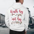 Visually Impaired Teacher Braille Bible Verse Walk By Faith Men's Hoodie Back Print, novelty gifts, funny gifts