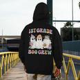 1st Grade Boo Crew Groovy Halloween Floral Ghost Kid Teacher Men's Hoodie Back Print, Groovy Teacher Gifts, funny design