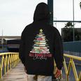 All Booked For Christmas Xmas Tree Teacher Holiday Pajamas Men's Hoodie Back Print, funny design