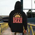 Buenos Dias Spanish Teacher Appreciation Back To School Men's Hoodie Back Print, funny design