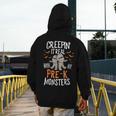 Creepin It Real Pre-K Monsters Halloween Preschool Teacher Men's Hoodie Back Print, funny design
