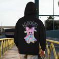 Cute Ghost Book Reading Halloween Teacher Top Girls Women Men's Hoodie Back Print, funny design