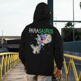 Dino Para Professional Teacher Collection T-Rex Dinosaur Paraeducator Assistant Teacher Men's Hoodie Back Print, funny design