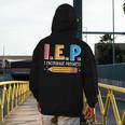 I E P I Encourage Progress Special Education Teacher Men's Hoodie Back Print, funny design I E P I Encourage Progress Special Education Teacher Men's Hoodie Back Print, funny design