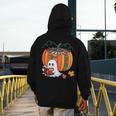 Fall Book Pumpkin Ghost Reading Books Halloween Teacher Men's Hoodie Back Print, funny design