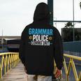 Grammar Police Comma Unit English Teacher Grammar Teacher For Men Women Men's Hoodie Back Print, English Teacher Gifts, funny design