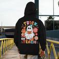 Groovy Halloween Trick Or Teach Retro Floral Ghost Teacher For Men Women Kids Men's Hoodie Back Print, Groovy Teacher Gifts, funny design