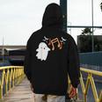 Halloween Music Note Ghost Teacher Fall Musical Instrument Men's Hoodie Back Print, funny design