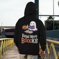 Halloween Teacher Women Cute Reading Ghost Read More Books Men's Hoodie Back Print, funny design Halloween Teacher Women Cute Reading Ghost Read More Books Men's Hoodie Back Print, funny design