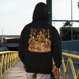 Librarian Turkey Reading Book Fall Thanksgiving Teacher Men's Hoodie Back Print, funny design