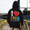 I Love STEM Student Teacher 1st Day Of School Back To School Men's Hoodie Back Print, funny design
