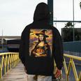 Mona Lisa Pumpkin Halloween Art Teacher Witchy Women Kids Men's Hoodie Back Print, funny design