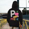 P Is For Pre K Teacher Student Pencil Apple Back To School Men's Hoodie Back Print, funny design P Is For Pre K Teacher Student Pencil Apple Back To School Men's Hoodie Back Print, funny design