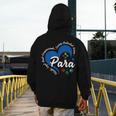 Para Heart Teacher Paraprofessional School Appreciation Men's Hoodie Back Print, funny design