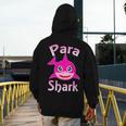 Para Shark Paraprofessional Female Teacher Men's Hoodie Back Print, funny design Para Shark Paraprofessional Female Teacher Men's Hoodie Back Print, funny design